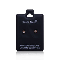 Earsense Gt118 3Mm Gold Star Studs With Crystal Insert