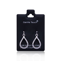Earsense Gt24 Silver Etched Teardrop Shape Drop F/H