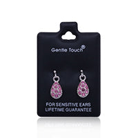 Earsense Gt40 Pink Multifacted Silver Drop F/H