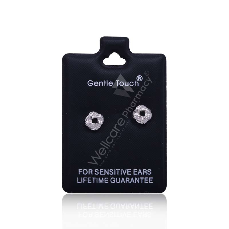 Earsense Gt82 Silver Love Knot Stud