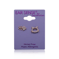 Earsense K32 Gold Cat And Fish Bone Studs