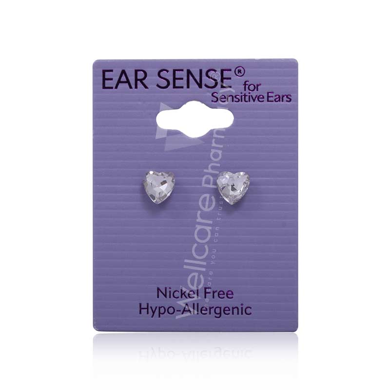 Earsense K6 Crystal Heart Studs