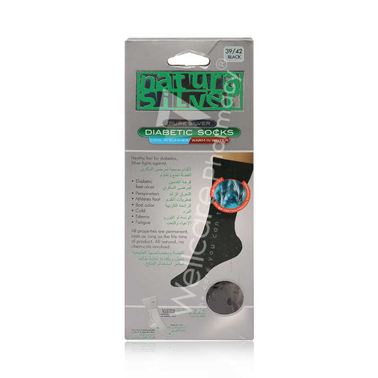 Eco Silver Diabetic Socks Black 39-42