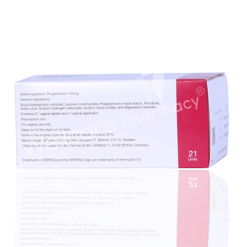 ENDOMETRIN 100MG VAG TABLETS 21'S