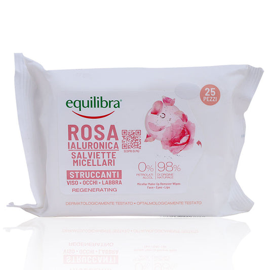 Equilibra Hyaluronic Rose Makeup Remover Wipes 25'S