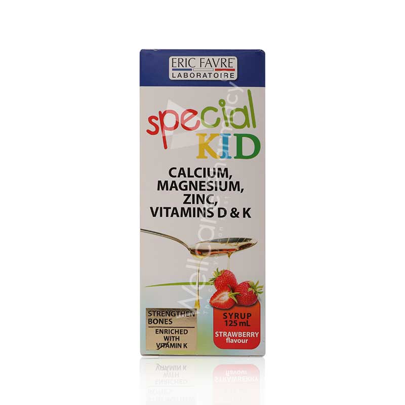 Eric Favre Special Kid Calcium,Magnesium,Zinc,Vitamin D & K Syrup 125Ml