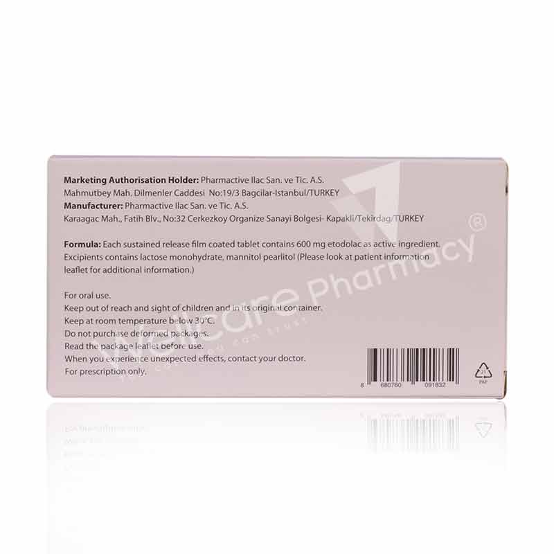 Etotac Sr 600mg Tablets 10'S