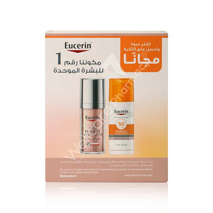 Eucerin Pigment Control Spf50 Sun Fluid 50Ml+Even Pigment Perfector Dual Serum 30Ml