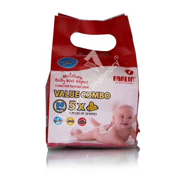 Farlin Baby Wet Wipes Value Pack 5x10 50'S Dt-004a-5p