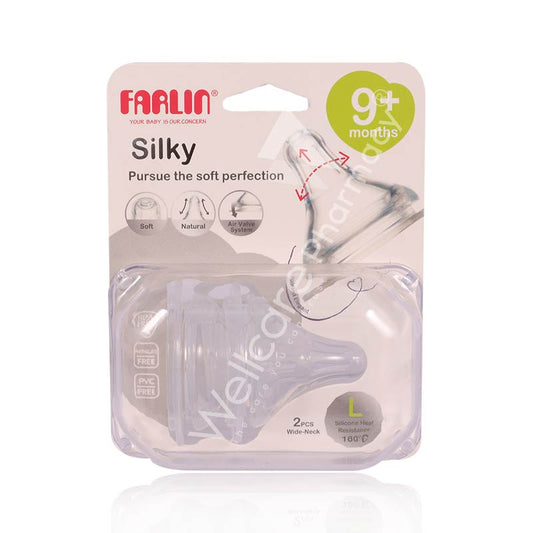Farlin Silky Nipple-L For Wide Neck Bottle 2'S Ac-22004(L)
