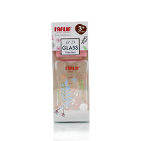 Farlin Wide Neck Glass Bottle 240ml Flora Pink Ab-32006(G)
