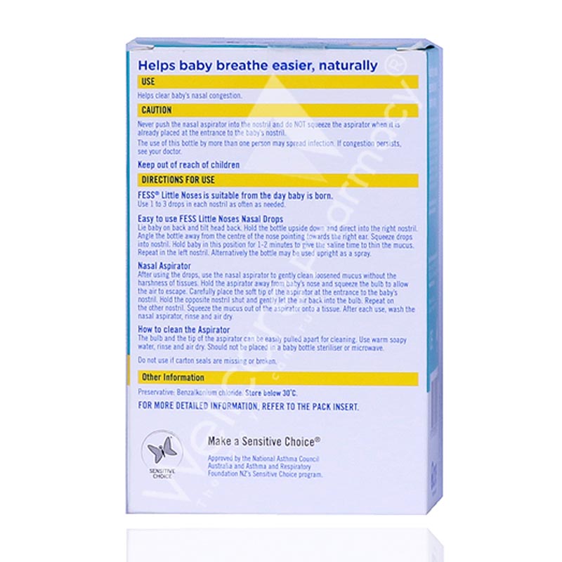 Fess Little Noses Nasal Drops 25ml And Aspirator