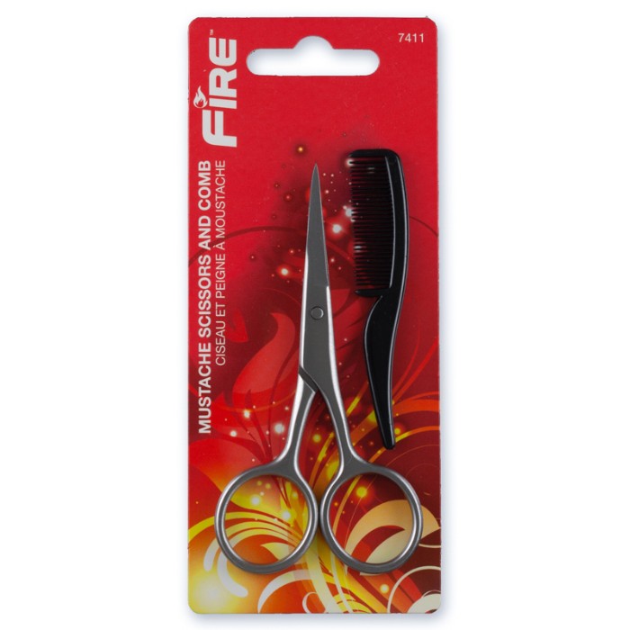 Fire Mustache Scissors And Comb