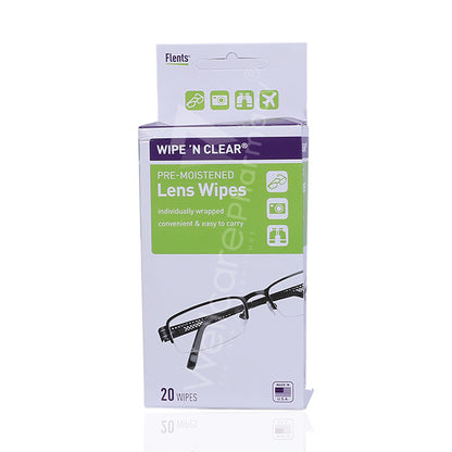 Flents Wipe N Clear Lens Wipes 20'S
