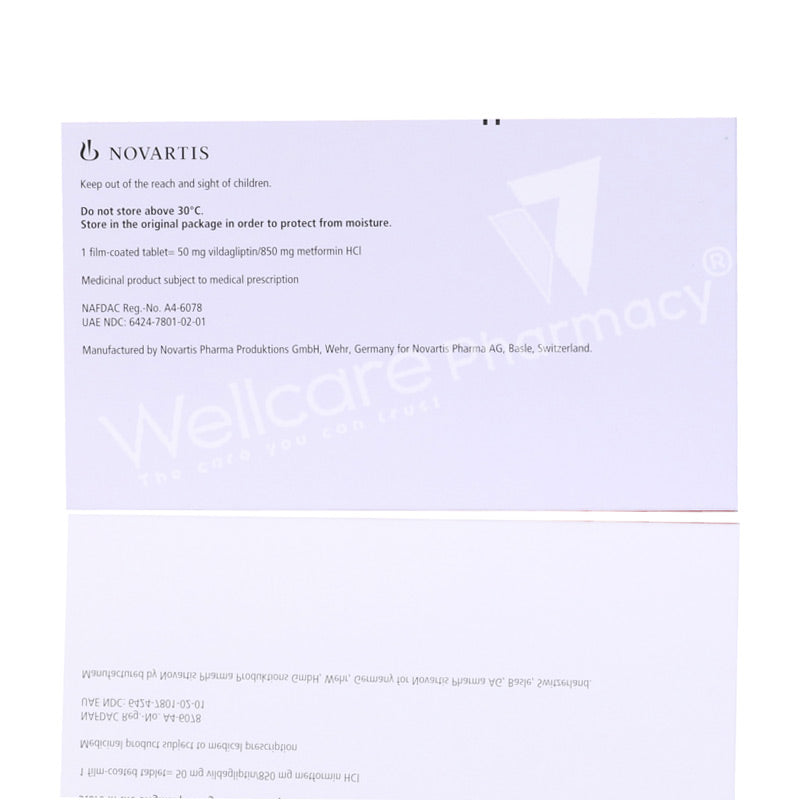 Galvus Met 50/850Mg Tablets 60'S