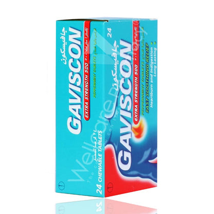 GAVISCON 500MG EXTRA STRENGTH TAB 1X24'S - Wellcare Pharmacy