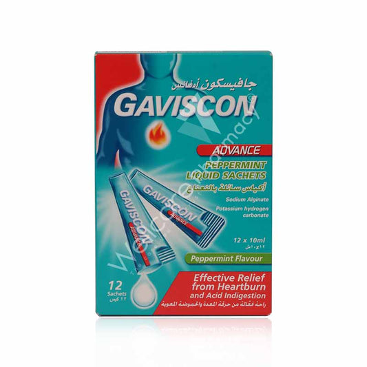 Gaviscon Advance Peppermint Liquid Sachets 12'S