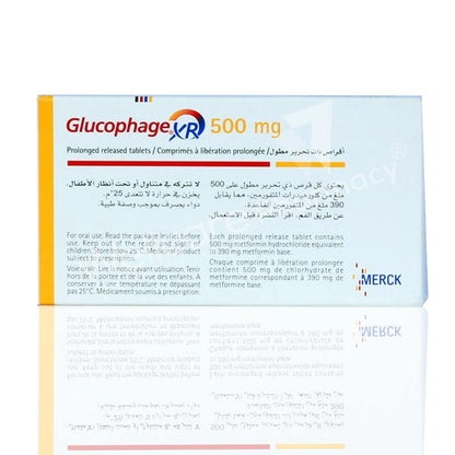 Glucophage Xr 500mg Tablets 30'S