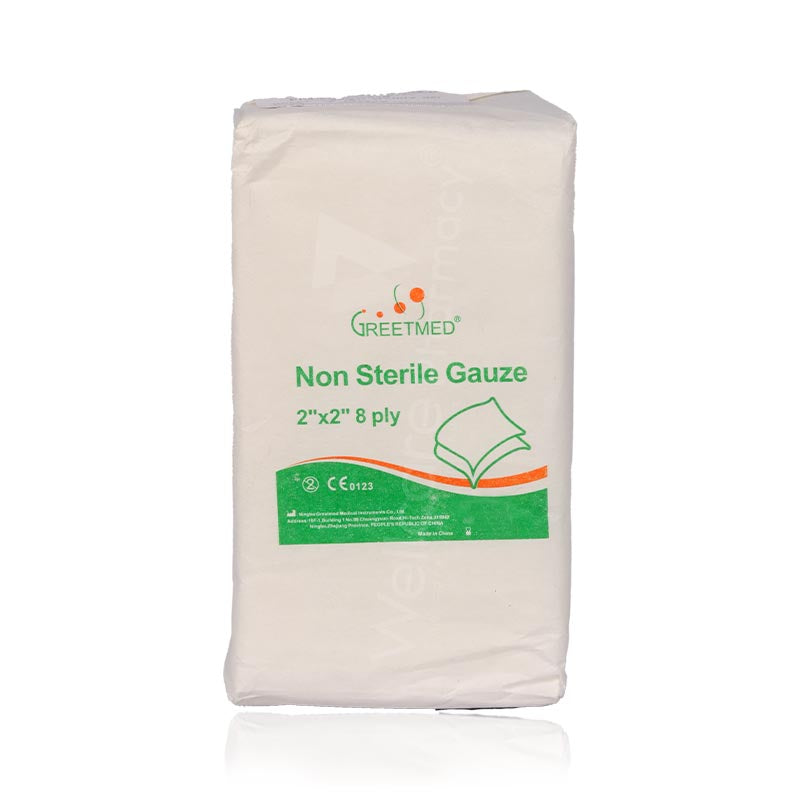Greetmed Non Sterile Gauze 2''X2'' 8ply 100'S