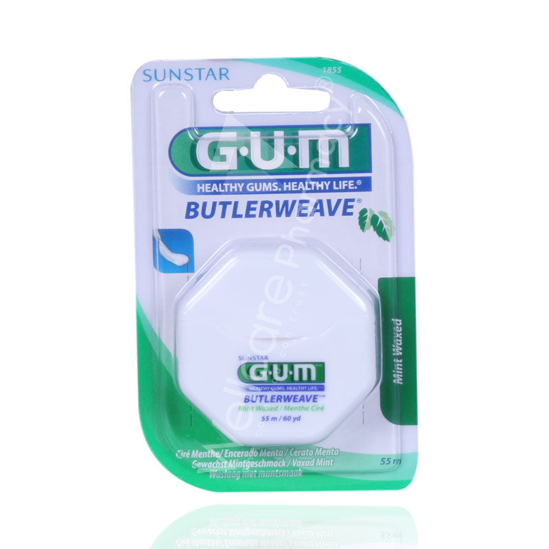 خيط تنظيف الأسنان بنكهة النعناع من GUM BUTERWEAVE 1855