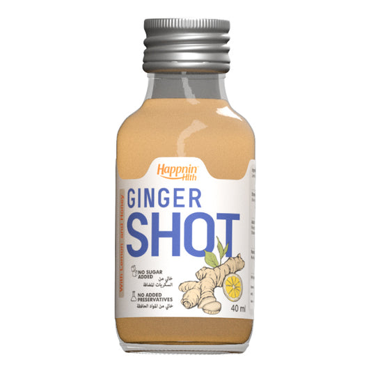 HAPPNIN HLTH GINGER SHOT WITH LEMON & HONEY 40ML 12'S - Wellcare Pharmacy