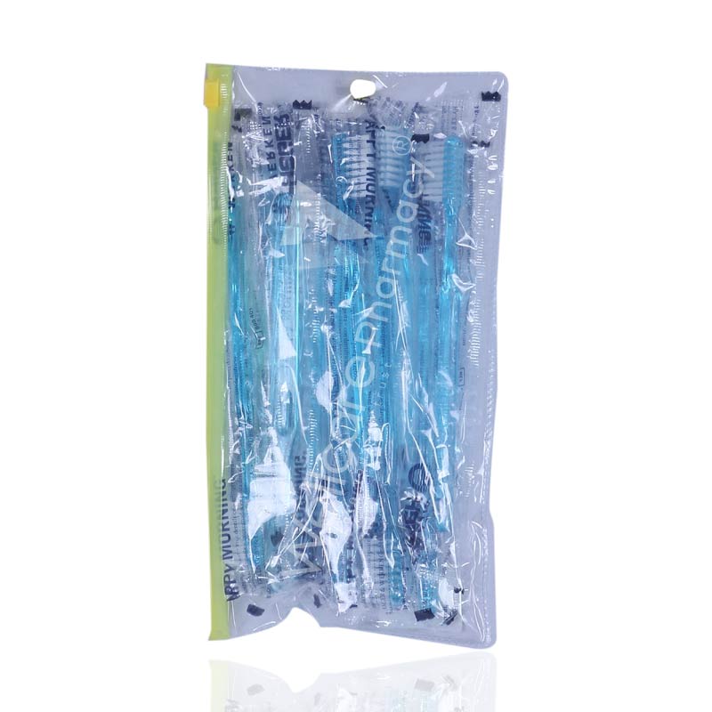 Happy Morning Short Head Disposable Tooth Brush And Tooth Paste 10'S