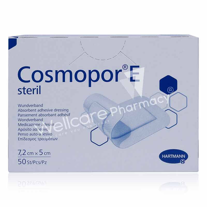 HARTMANN COSMOPOR E STERIL ABSORBENT ADHESIVE DRESSING 7.2X5CM 50'S