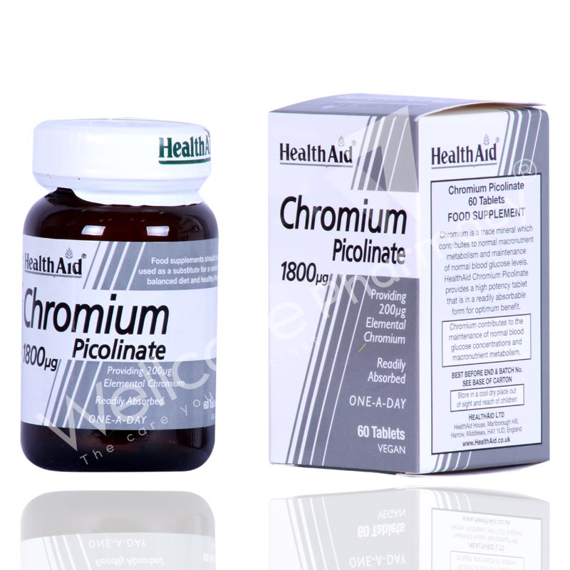 Health Aid Chromium Picolinate 1800mcg 60'S