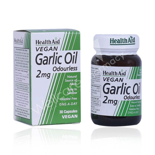 Health Aid Garlic Oil Odor Less 30 Capsules