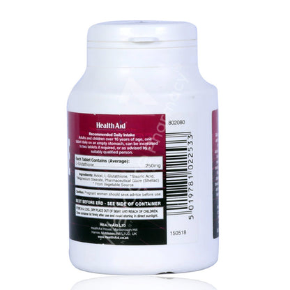 Health Aid L Glutathione 250mg Tablets 60'S Health Aid L Glutathione 250mg Tablets 60'S