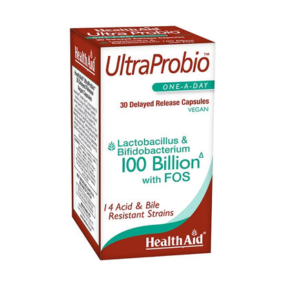 Health Aid Ultra Probio 100 Billion With Fos Delayed Release Capsules  30'S