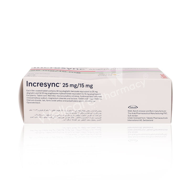 Incresync 25mg/15mg Tablets 28'S