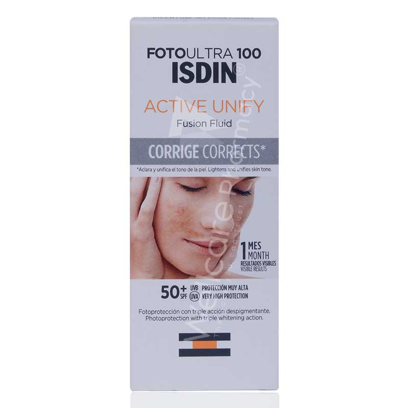 Isdin Fotoultra 100 Active Unify Fusion Fluid Spf50+ No Color 50Ml Isdin Fotoultra 100 Active Unify Fusion Fluid Spf50+ No Color 50Ml
