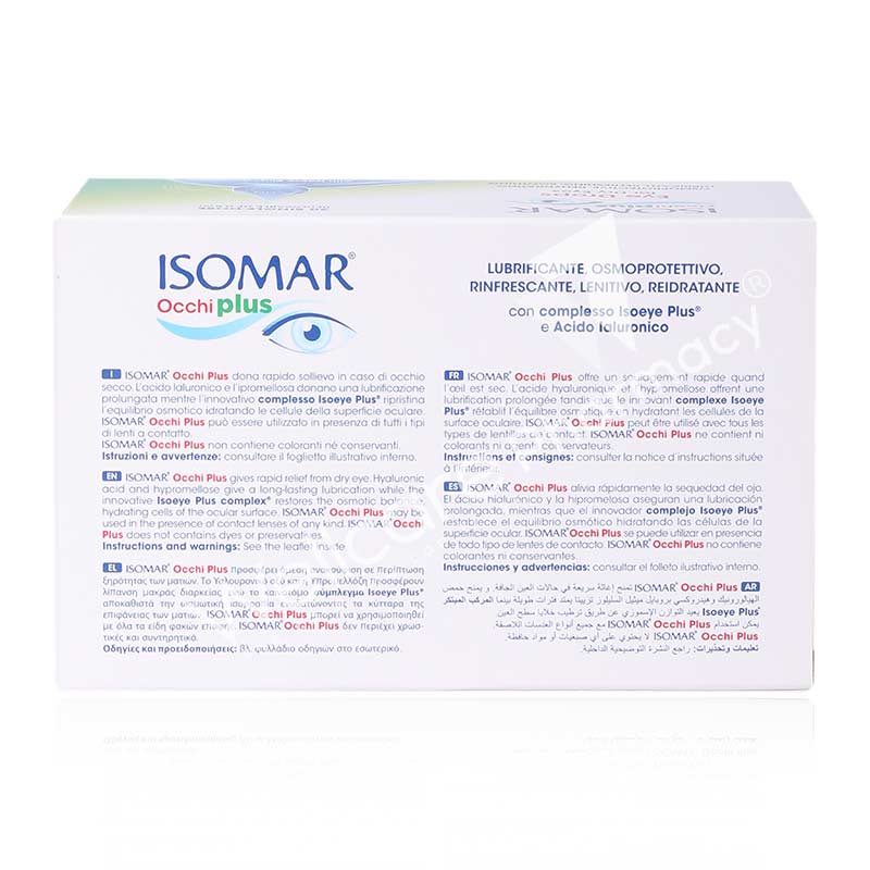 Isomar Occhi Plus Eye Drops Monodose 30x0.5ml - Wellcare Pharmacy