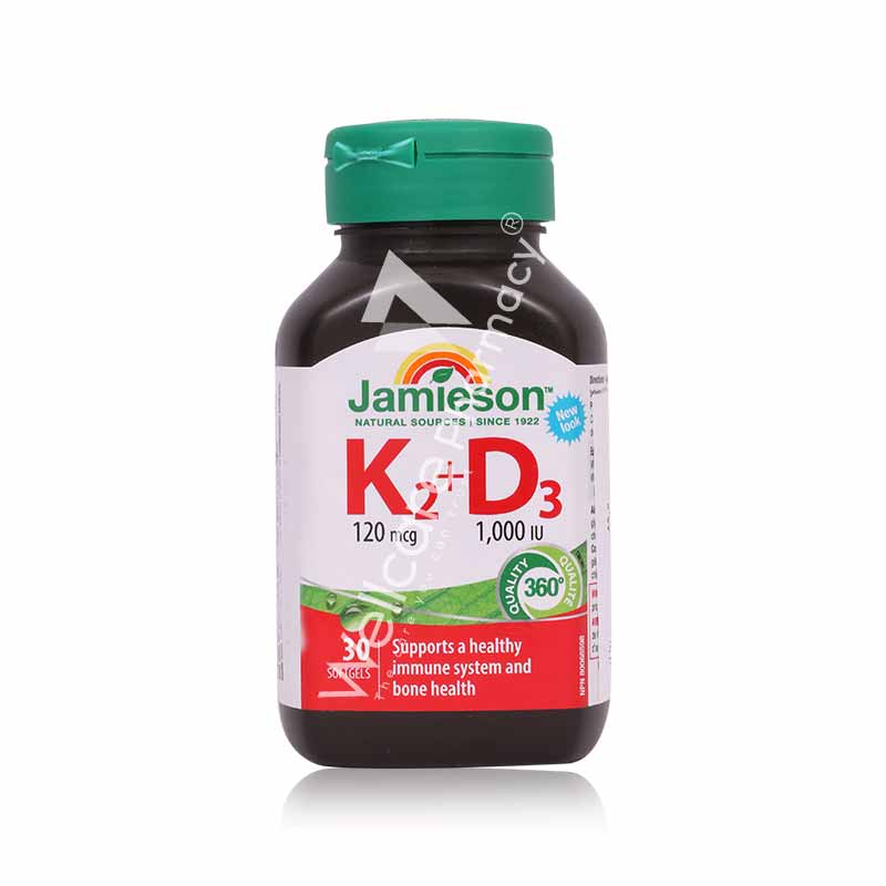 Jamieson Vitamin K2 120Mcg+D3 1000Iu Softgels 30'S