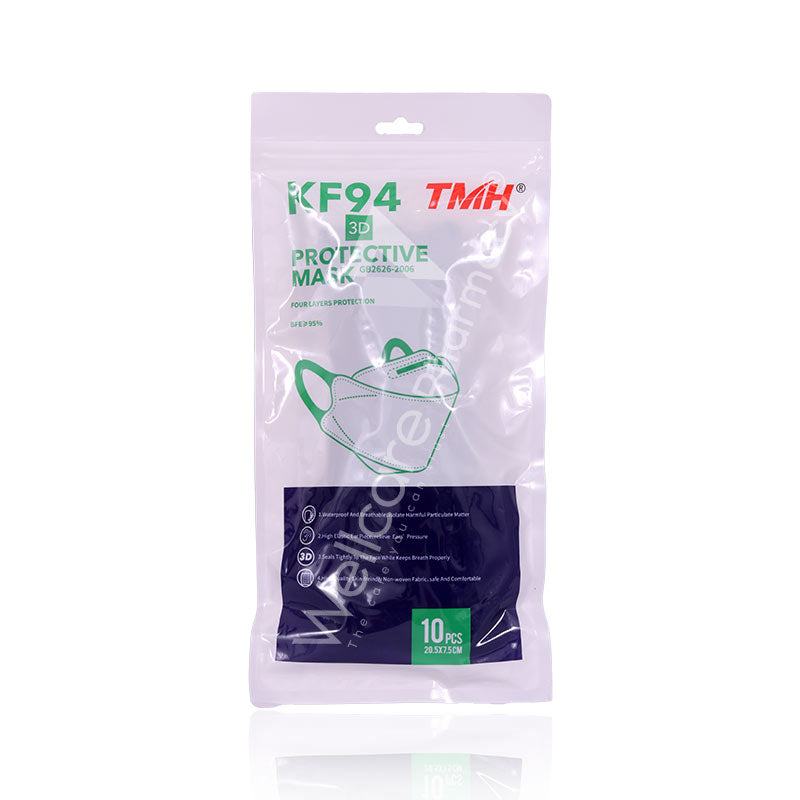 KF94 3D PROTECTIVE DISPOSABLE MASK WHITE/BLACK 10'S
