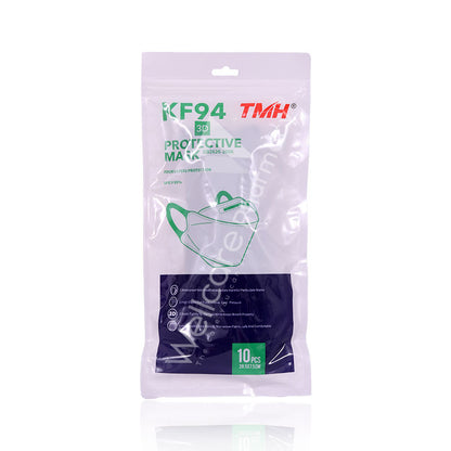 Kf94 3D Protective Disposable Mask White/Black 10'S