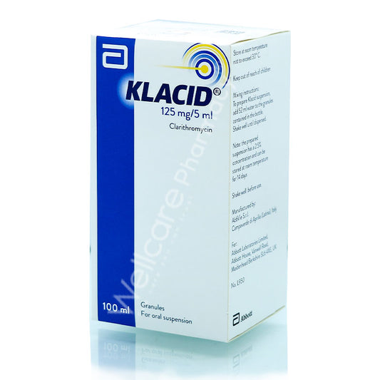 Klacid 125mg Granules For Suspension 100ml - Wellcare Pharmacy