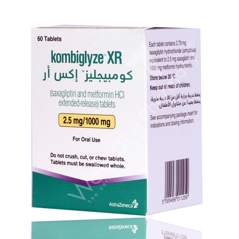 KOMBIGLYZE 2.5MG/1000MG XR TABLETS 60'S