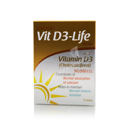 Life On Vit D3-Life 50,000 Iu Tablets 15'S