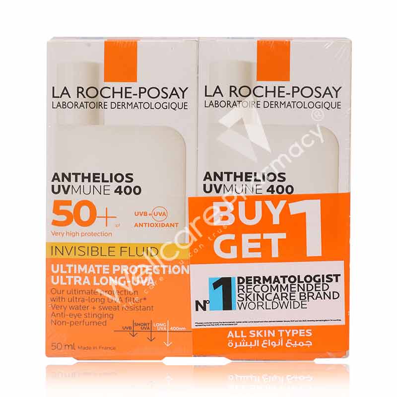 La Roche Posay 1+1 Anthelios Uvmune400 Spf50+ Invisible Fluid 50ml 