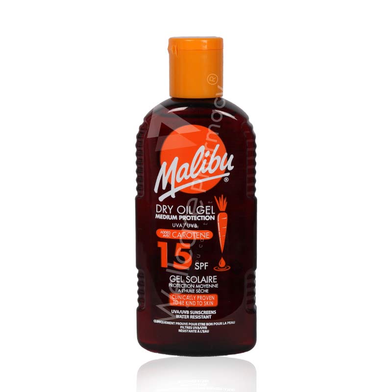 Malibu Spf15 Dry Oil Gel With Carotene 200ml