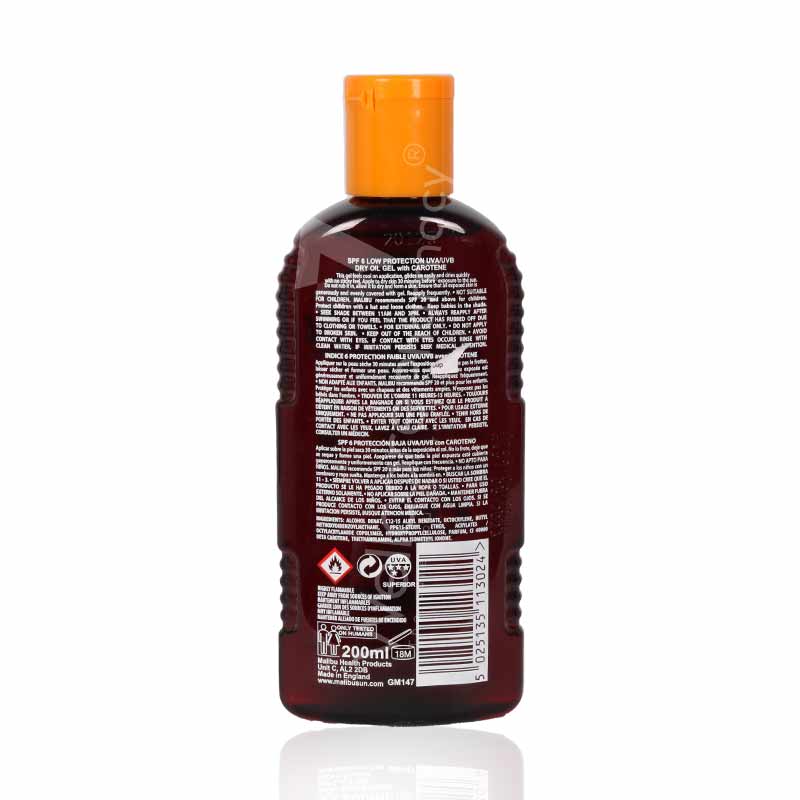 Malibu Spf6 Dry Oil Gel With Carotene 200Ml