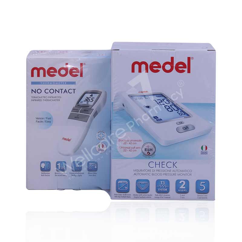 Medel Check Automatic B/P Monitor + Medel Non Contact Forehead Thermometer