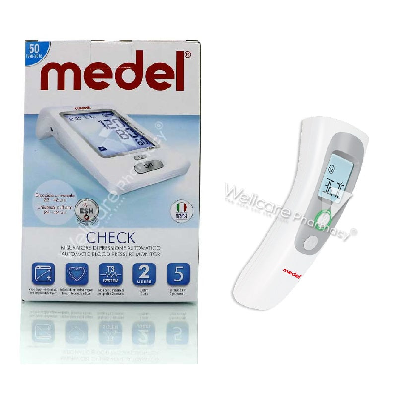 Medel Check Automatic B/P Monitor + Medel Non Contact Forehead Thermometer