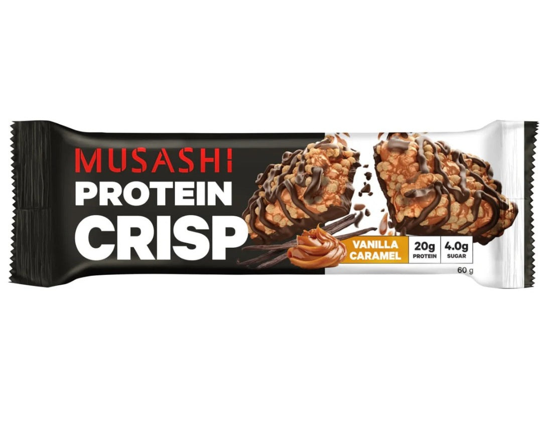 Musashi Protein Crisp Bars Vanilla Caramel 60g Musashi Protein Crisp Bars Vanilla Caramel 60g
