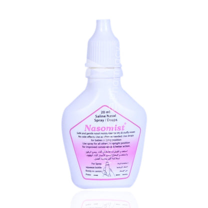 Nasomist Saline Nasal Drops And Spray 20Ml