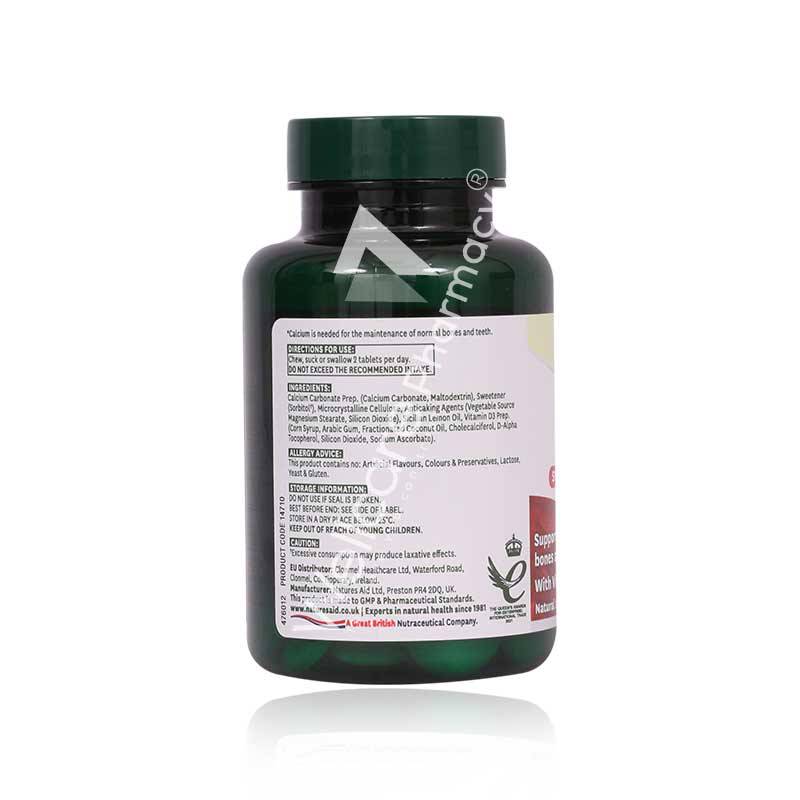 Natures Aid Calcium 400Mg Chewable Tablets 60'S Natures Aid Calcium 400Mg Chewable Tablets 60'S