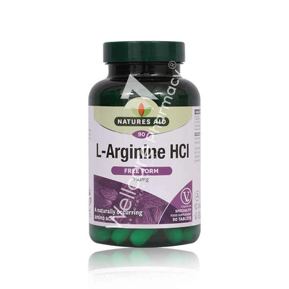 Natures Aid L-Arginine Hcl 750Mg Tablets 90'S