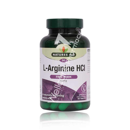 Natures Aid L-Arginine Hcl 750Mg Tablets 90'S